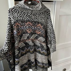 Anthropologie Knitted Turtle neck Poncho